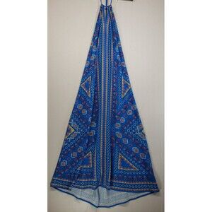 Flying Tomato Halter Open Back Maxi Dress Long XS Keyhole Geometric Boho Hippie